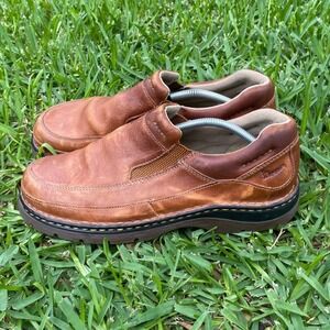 Dr. Martens 8B79 Mens Brown Leather Slip On Loafers Size US 12 Moc Toe Shoes
